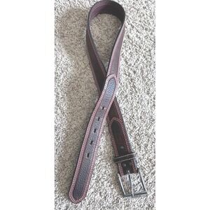 Ariat Mens Genuine Leather Western Cowboy Belt Dark Brown Silver Buckle‎ SZ 30